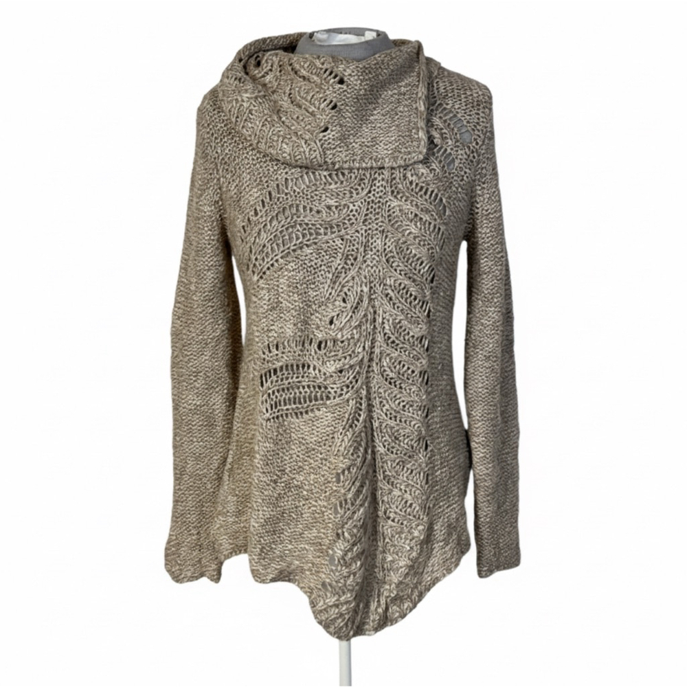 Anthropologie Moth Turtleneck Sweater Brown Beige Women’s Small Alpaca Blend - Picture 2 of 15